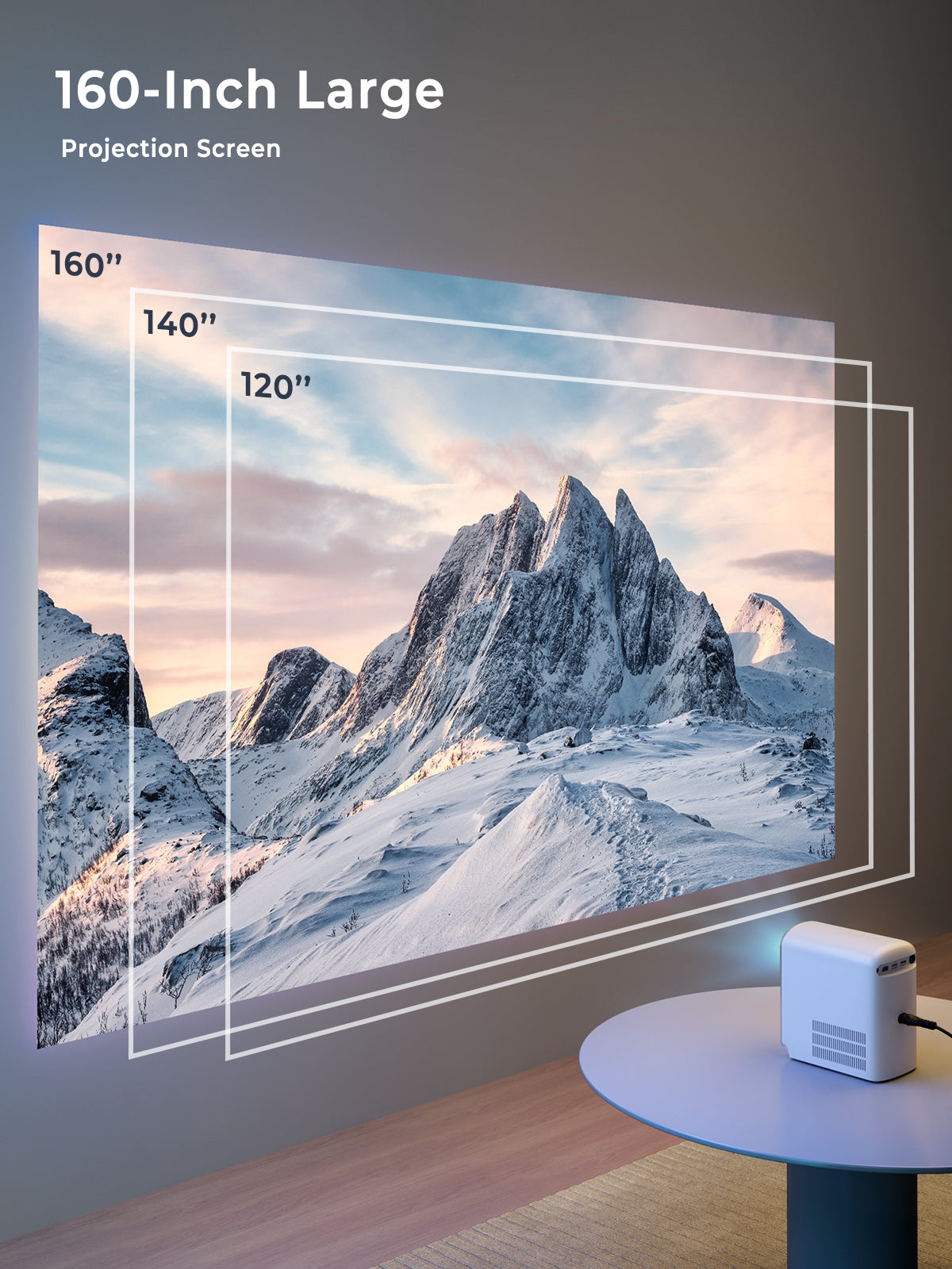 AUKEY Mini Portable Home Projector 160 Ansi Lumens Audio Jack Bluetooth HDMI RD-880