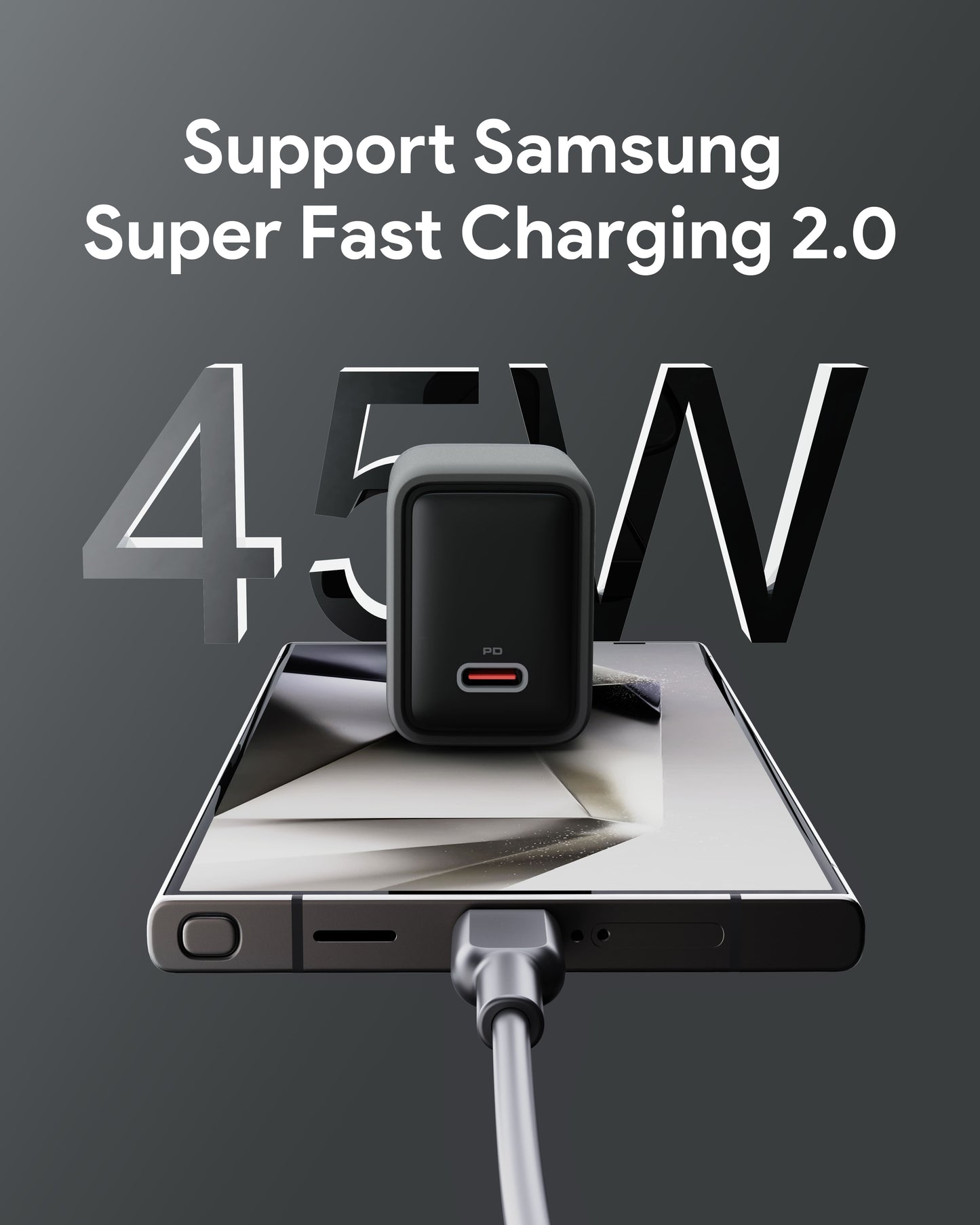 AUKEY Charger Type C 45W GAN III PD 3.0 PPS Super Fast Charging Comet 45W Series PA-C2