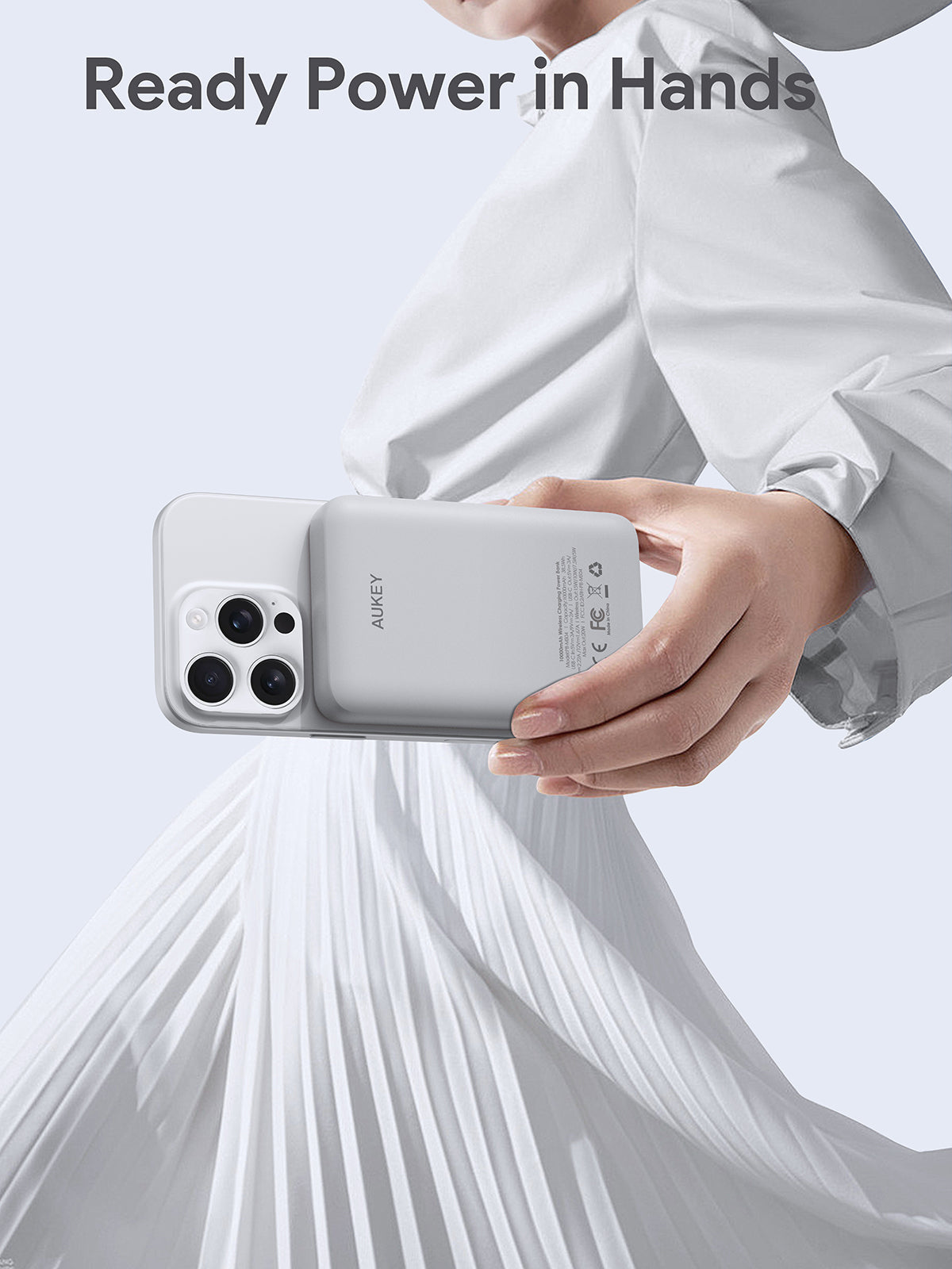 AUKEY Magnetic Wireless Powerbank Magsafe 10000mah USB-C 20W PD 3.0 MagFusion 10000 Series PB-MS04