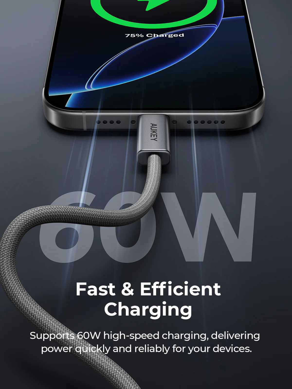 AUKEY Kabel Charger DTY Braided USB C To C Fast Charging Up To 60W 1 Meter & 1.8 Meter CB-DCC061 & CB-DCC062