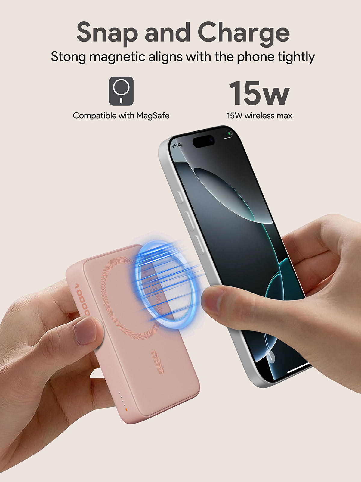 AUKEY Magnetic Wireless Powerbank Magsafe 10000mah USB-C 20W PD 3.0 MagFusion 10000 Series PB-MS04