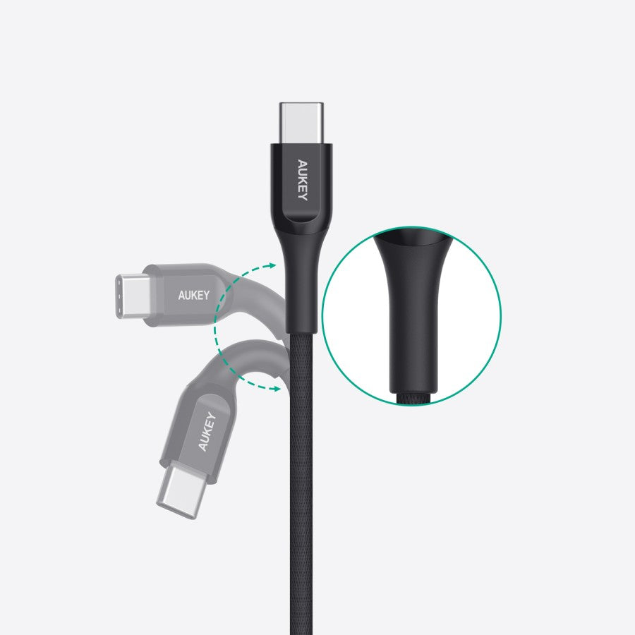 Kabel Pengisi Daya AUKEY USB-A ke USB-C CB-AKC1 Inti Kevlar 1,2M