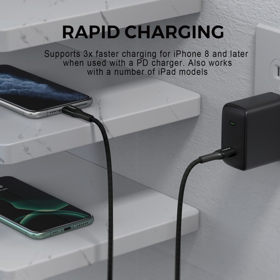 Kabel Pengisi Daya AUKEY USB-C ke Lightning MFI CB-AKL4 Kevlar Core 2M