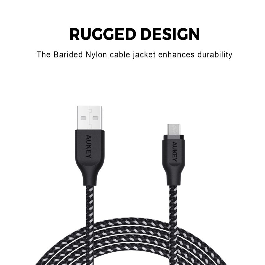 Kabel Charger AUKEY CB-AM2 Jalinan Nilon USB A ke Micro USB 2M