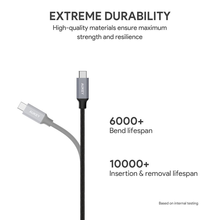 AUKEY Kabel Charger Type C CB-CD2 Braided Nylon USB A to USB-C 1M