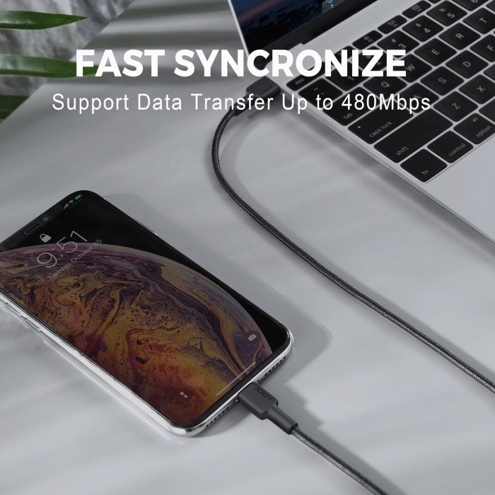 Kabel Charger AUKEY USB-C ke Lightning MFI CB-CL4 Braided Nylon 1.8M