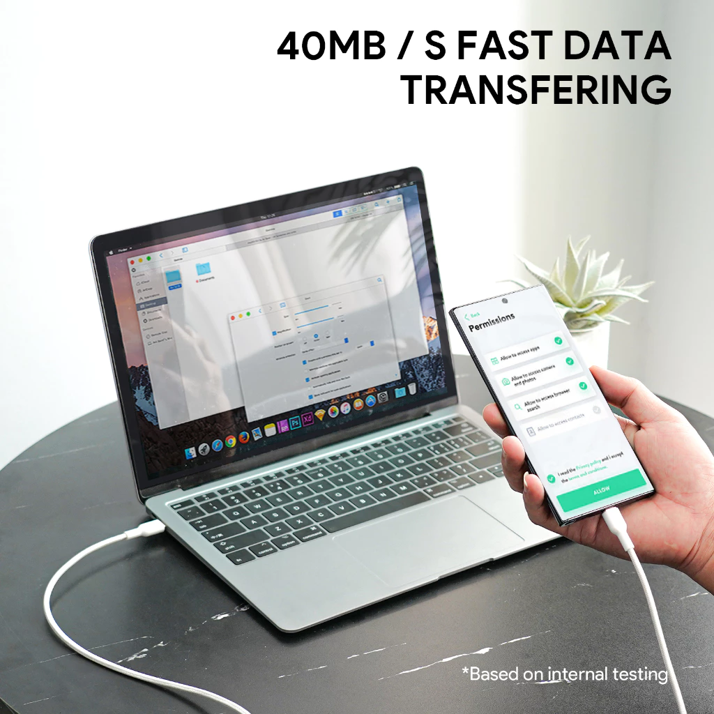 AUKEY Kabel Charger USB-C ke USB-C Pengisian Cepat 3A Hingga 60W Nilon Jalinan 1,8M CB-NCC2