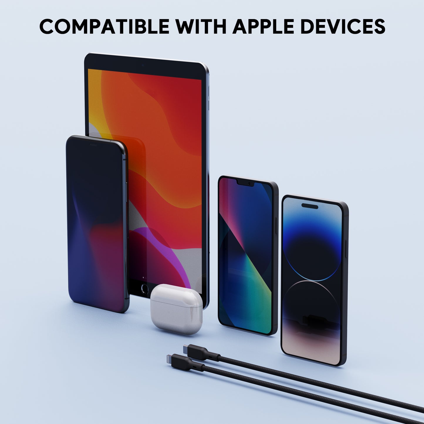 Kabel Charger AUKEY USB-C ke Lightning MFI CB-NCL2 Braided Nylon 1.8M