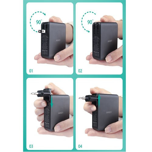 Pengisi Daya AUKEY Multi Port Tipe C 140W GAN PD 3.1 Pengisian Cepat PA-B7O