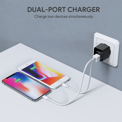 AUKEY Charger Dual Port USB A 12W PA-U32-BK