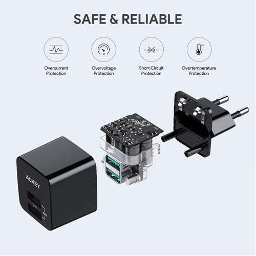 AUKEY Charger Dual Port USB A 12W PA-U32-BK