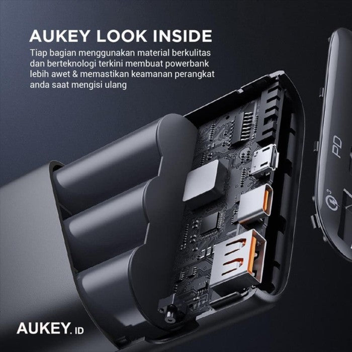 AUKEY Powerbank 10000mAh PB-Y36-BK USB C 20W PD 3.0 Slim