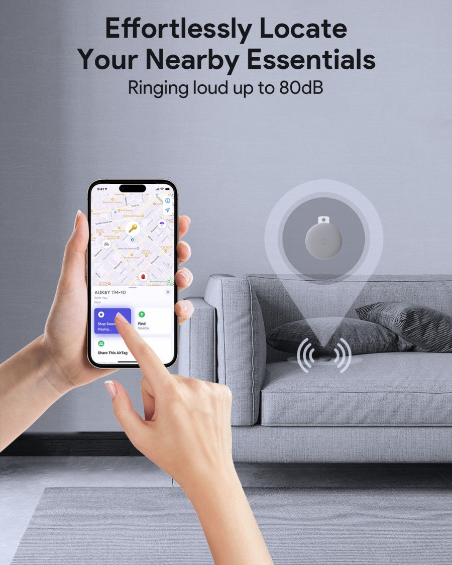 Pelacak Bluetooth AirTag Mini Cerdas AUKEY Untuk Apple Track Mate 1 Seri TM-10