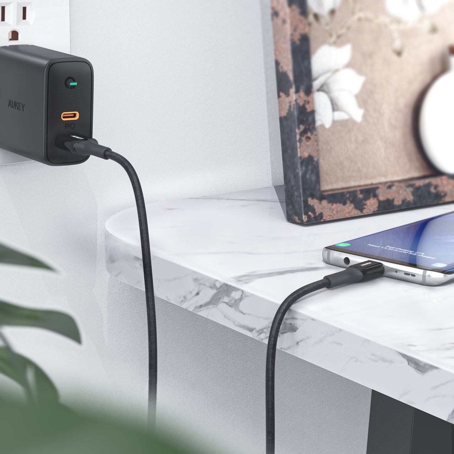 Kabel Charger AUKEY USB-A ke USB-C CB-AKC2 Kevlar Core 2M - Hitam