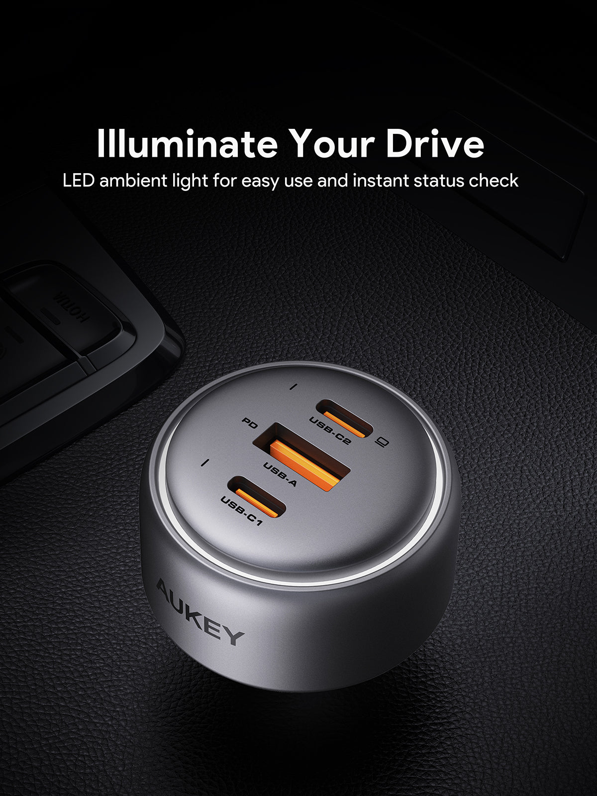 AUKEY Car Charger 100W USB C & USB A PD 3.0 QC 3.0 Multi Port PathFinder Mix 3 CC-P3