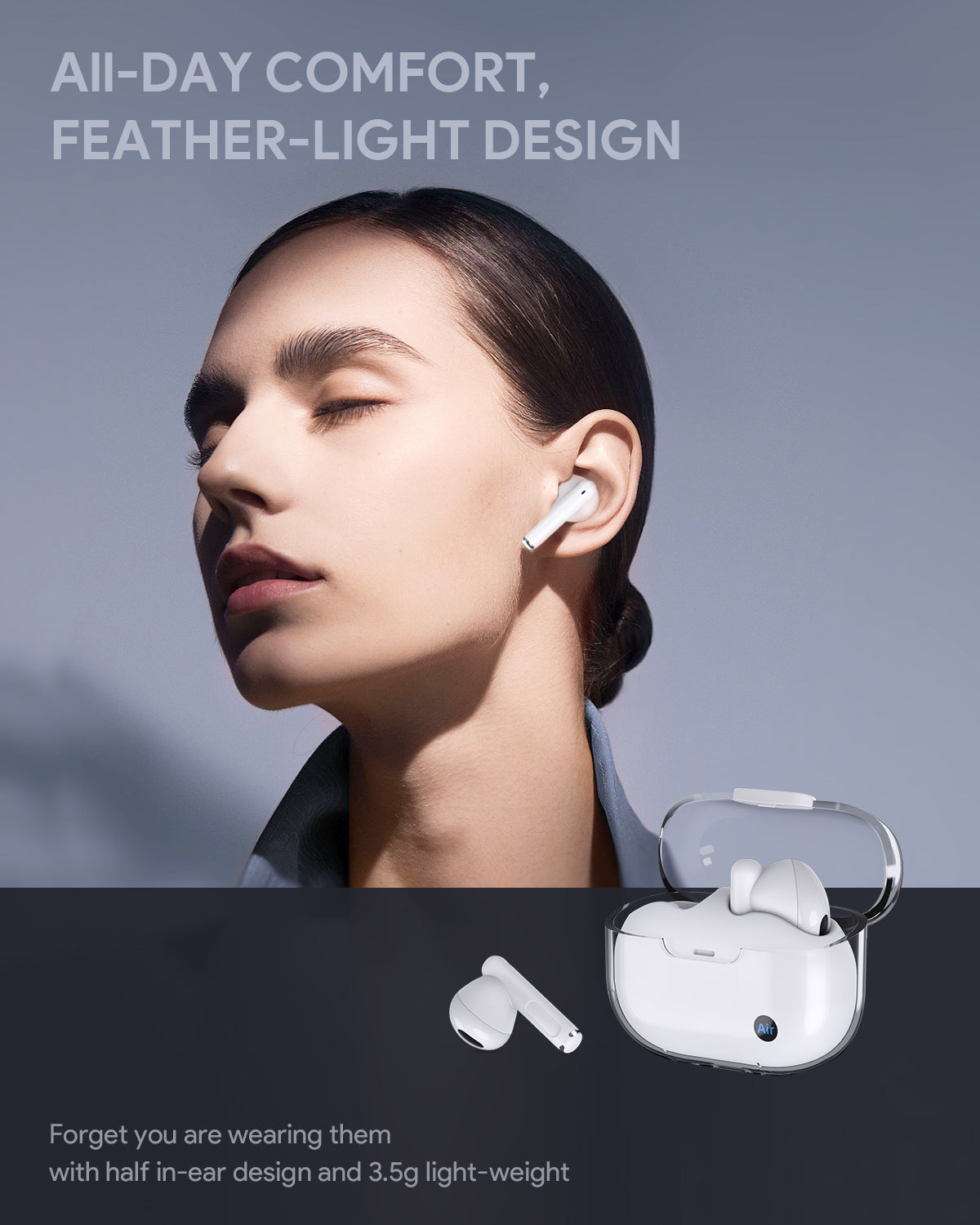 AUKEY TWS Bluetooth 5.3 Earbud Nirkabel Sejati IPX4 Tahan Air EP-M2
