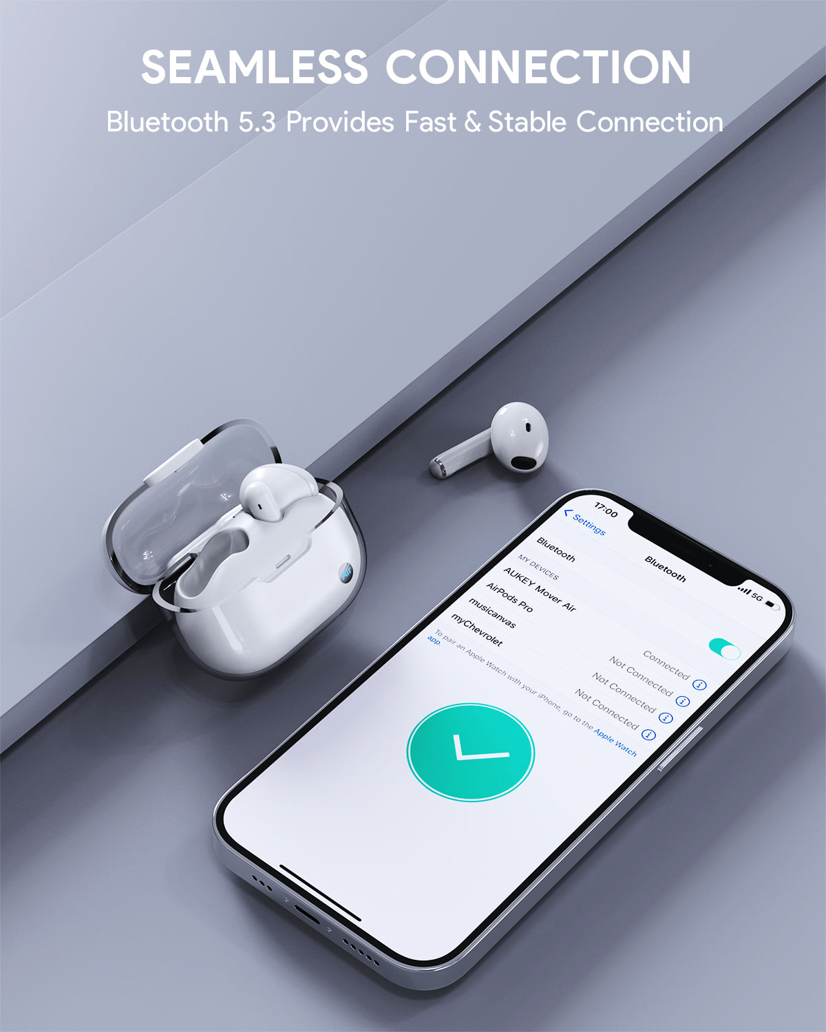AUKEY TWS Bluetooth 5.3 Earbud Nirkabel Sejati IPX4 Tahan Air EP-M2