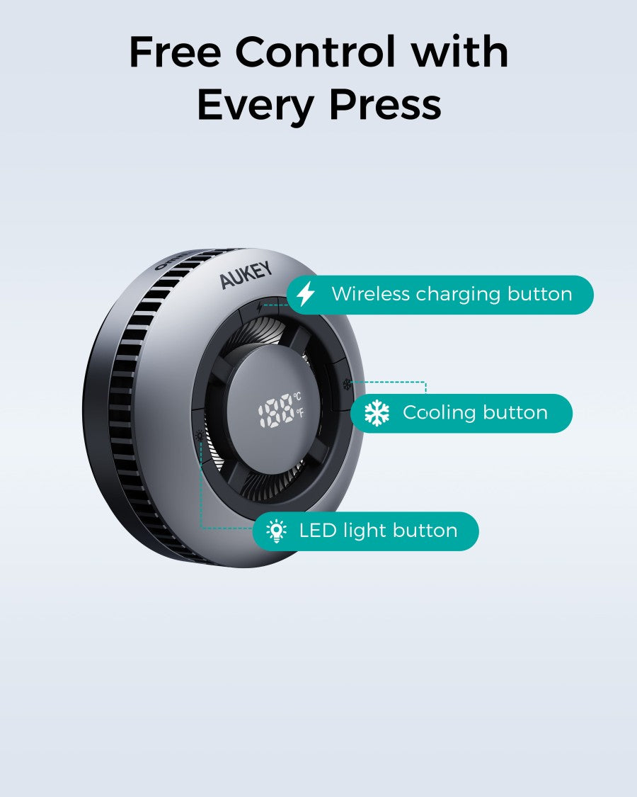 AUKEY Qi2 Magnetic Gaming Wireless Charger 15W With Active Cooling LC-G10