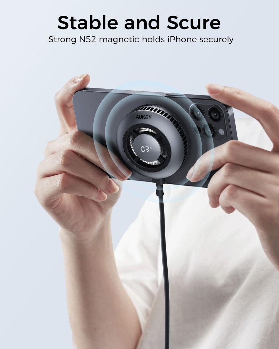 AUKEY Qi2 Magnetic Gaming Wireless Charger 15W With Active Cooling LC-G10
