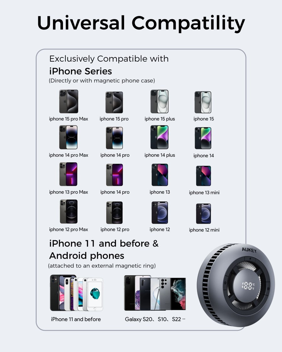 AUKEY Qi2 Magnetic Gaming Wireless Charger 15W With Active Cooling LC-G10