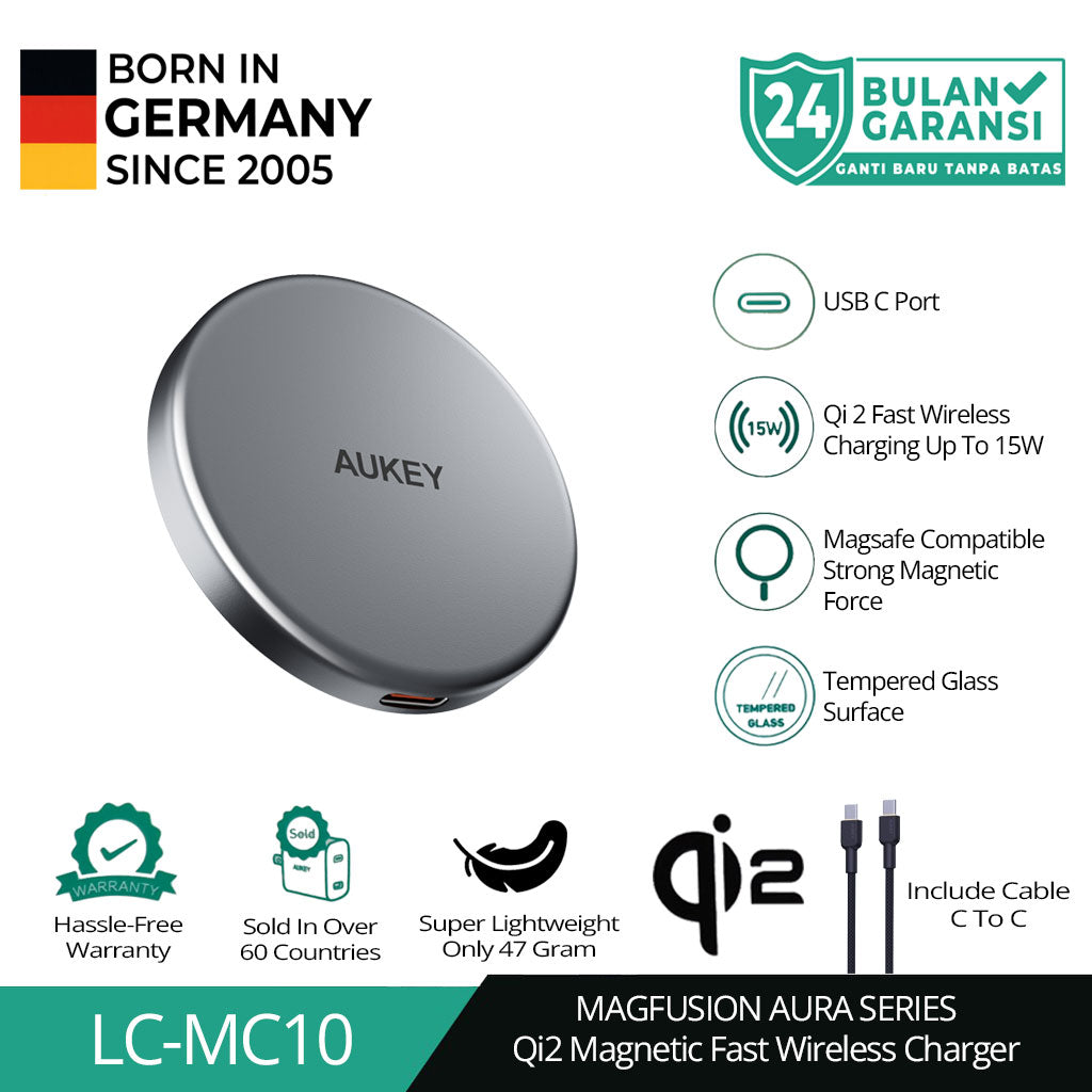 Pengisian Daya Nirkabel Magnetik AUKEY 15W LC-MC10