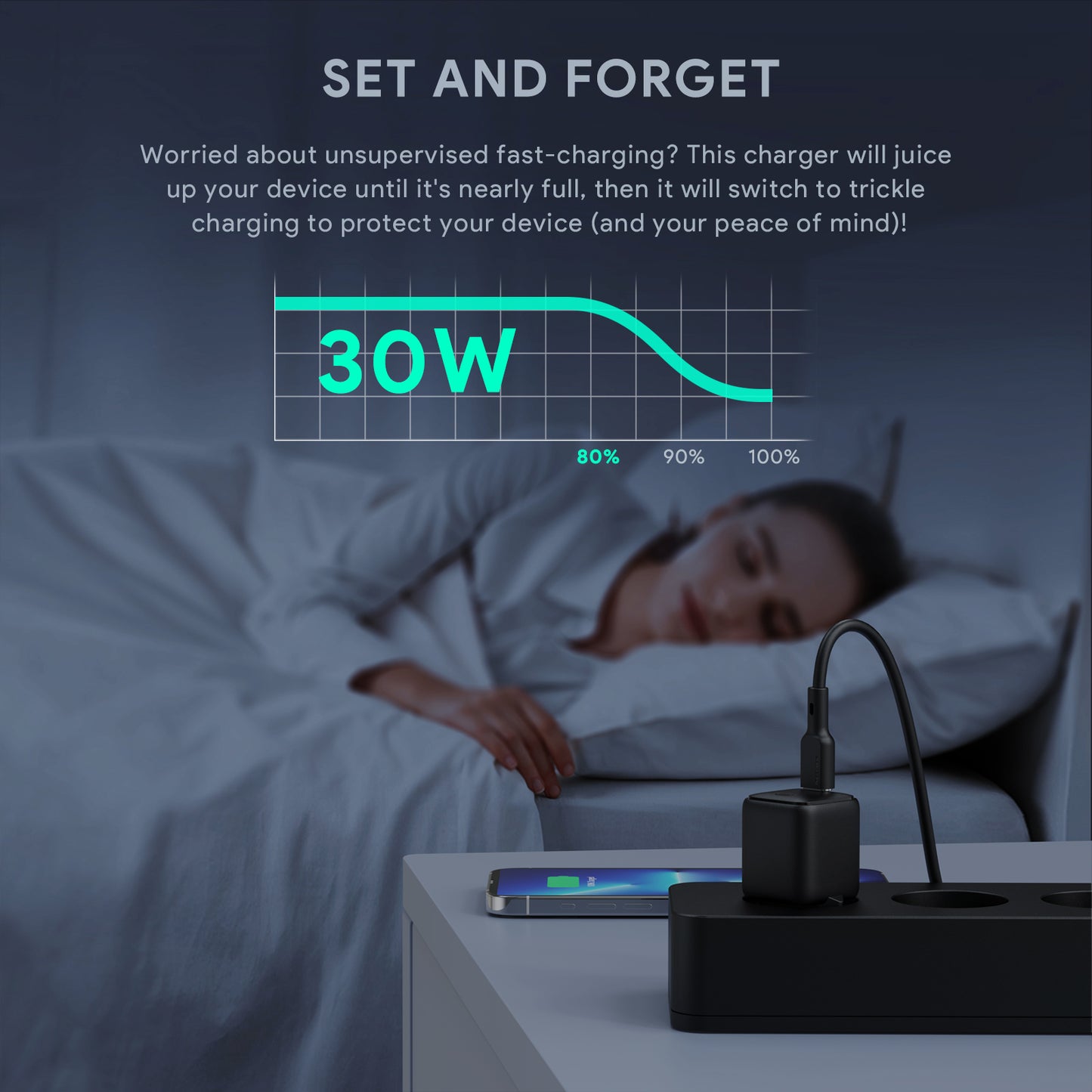 Pengisi Daya AUKEY Tipe C 30W PA-B1L-BK GAN PD 3.0 PPS Pengisian Cepat