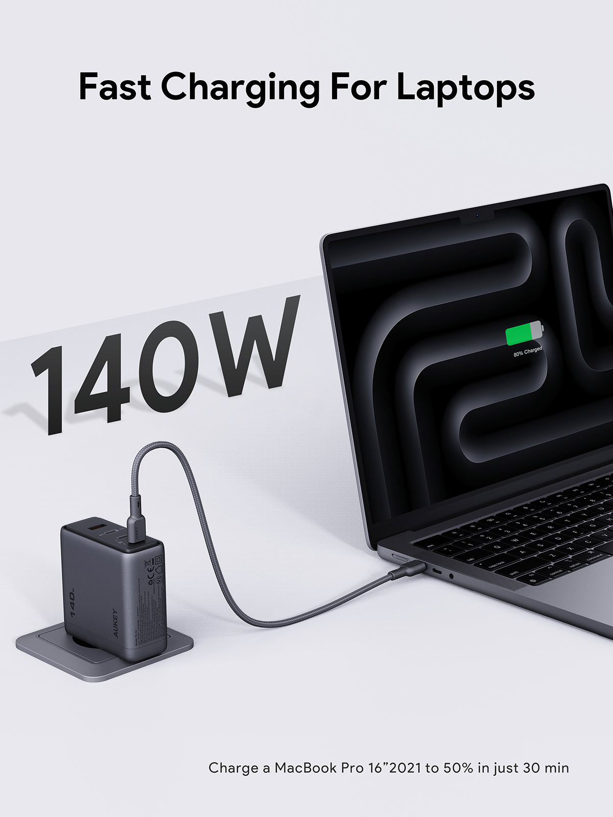 AUKEY Charger Type C 140W GAN III PD 3.0 PPS Super Fast Charging Comet Mix 4 140W Series PA-C6