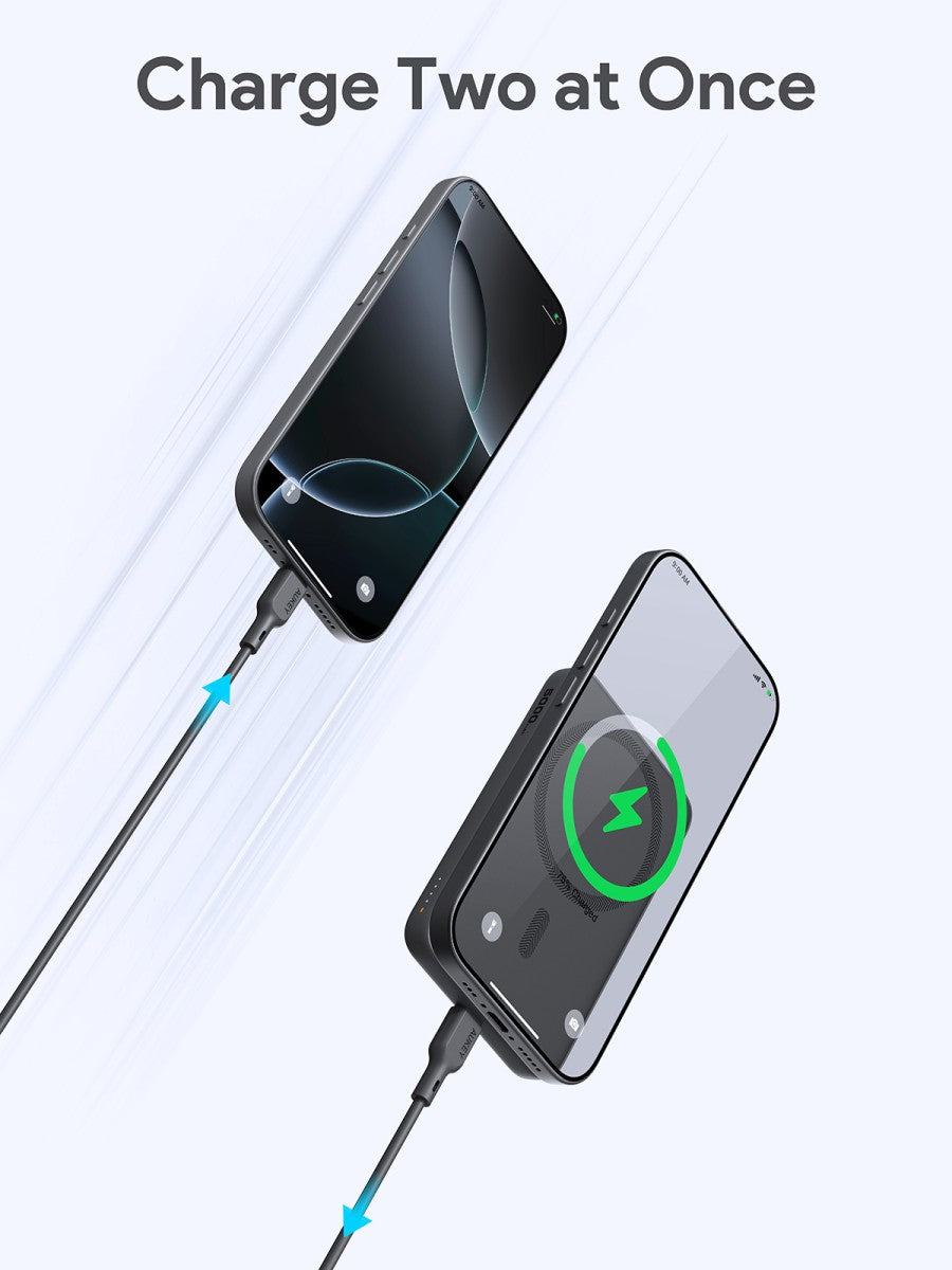 AUKEY Magnetic Wireless Powerbank Magsafe 5000mah USB-C 20W PD 3.0 MagFusion 5000 Series PB-MS03
