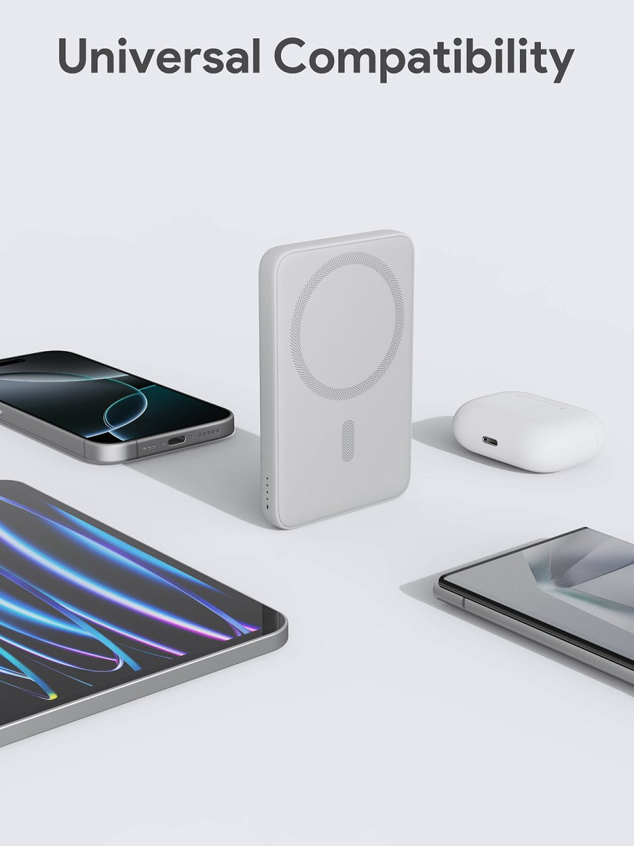 AUKEY Magnetic Wireless Powerbank Magsafe 5000mah USB-C 20W PD 3.0 MagFusion 5000 Series PB-MS03