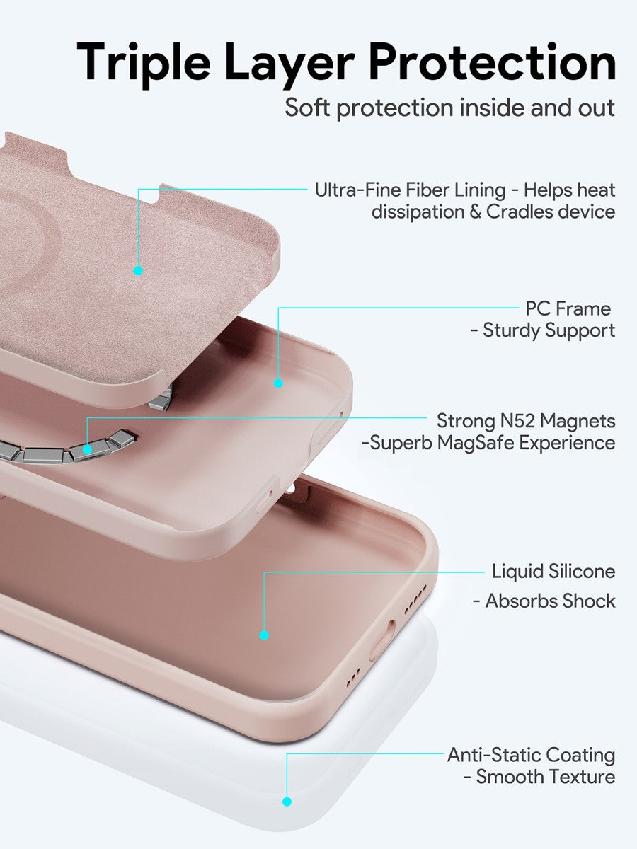 AUKEY iPhone 16 Magsafe Case Silicone Premium Casing Hp Liquid Flex Series PC-GJ20A
