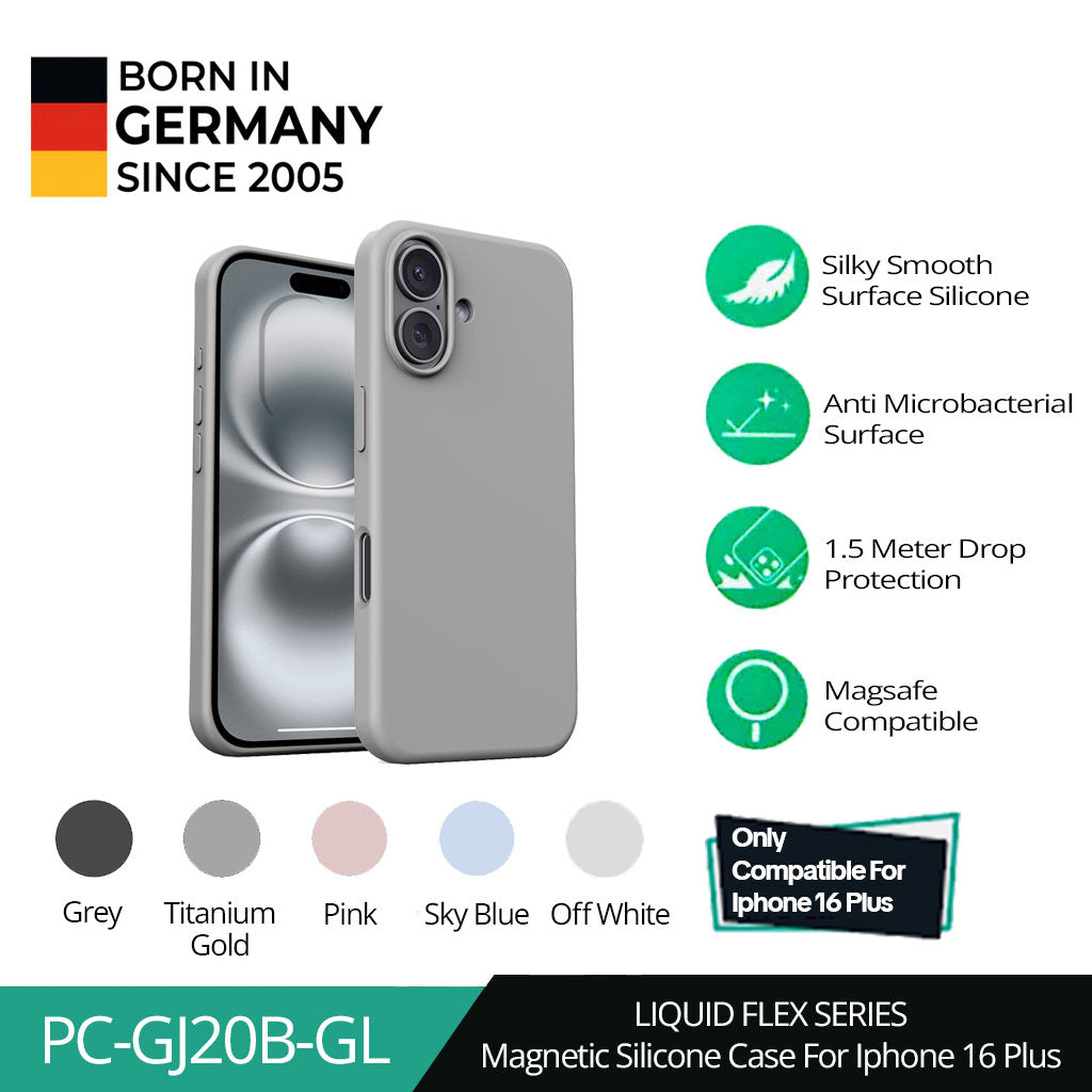 AUKEY iPhone 16 Plus Magsafe Case Silicone Premium Casing Hp Liquid Flex Series PC-GJ20B
