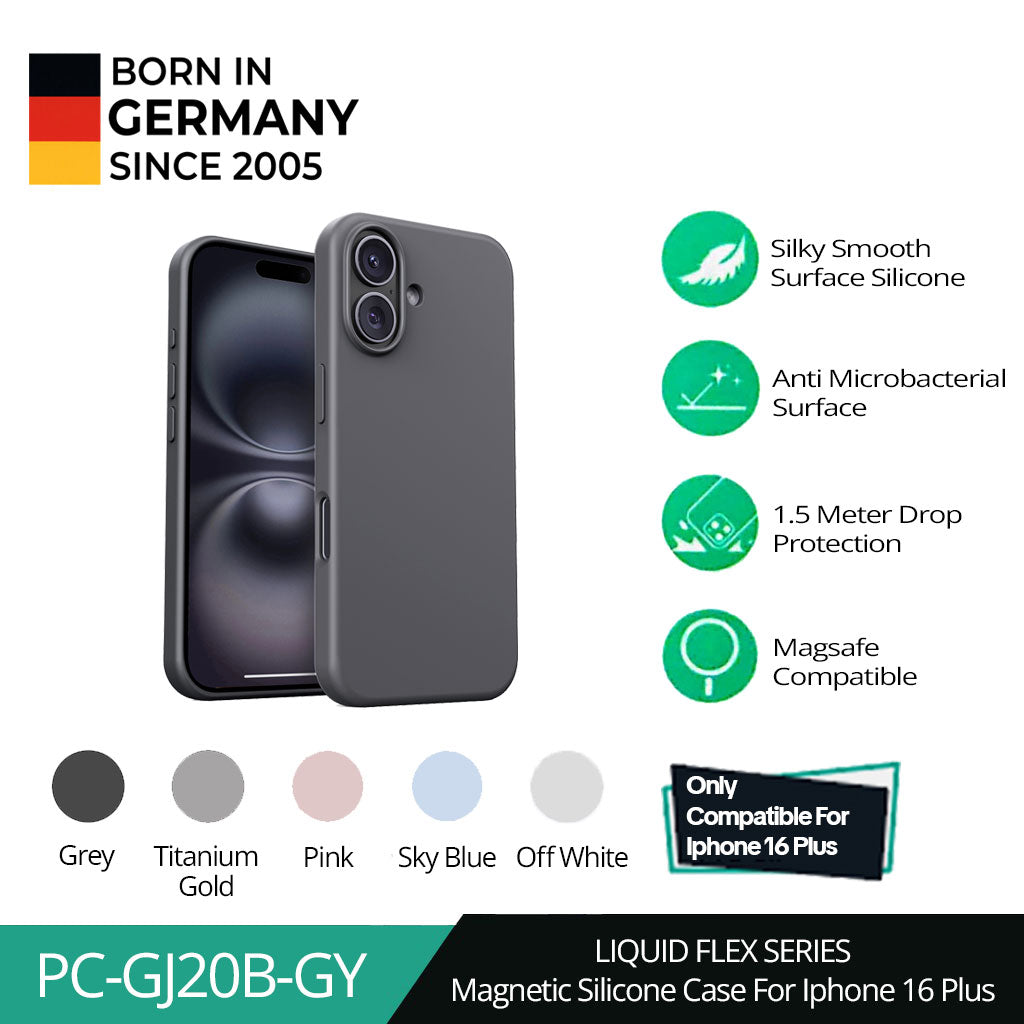 AUKEY iPhone 16 Plus Magsafe Case Silicone Premium Casing Hp Liquid Flex Series PC-GJ20B