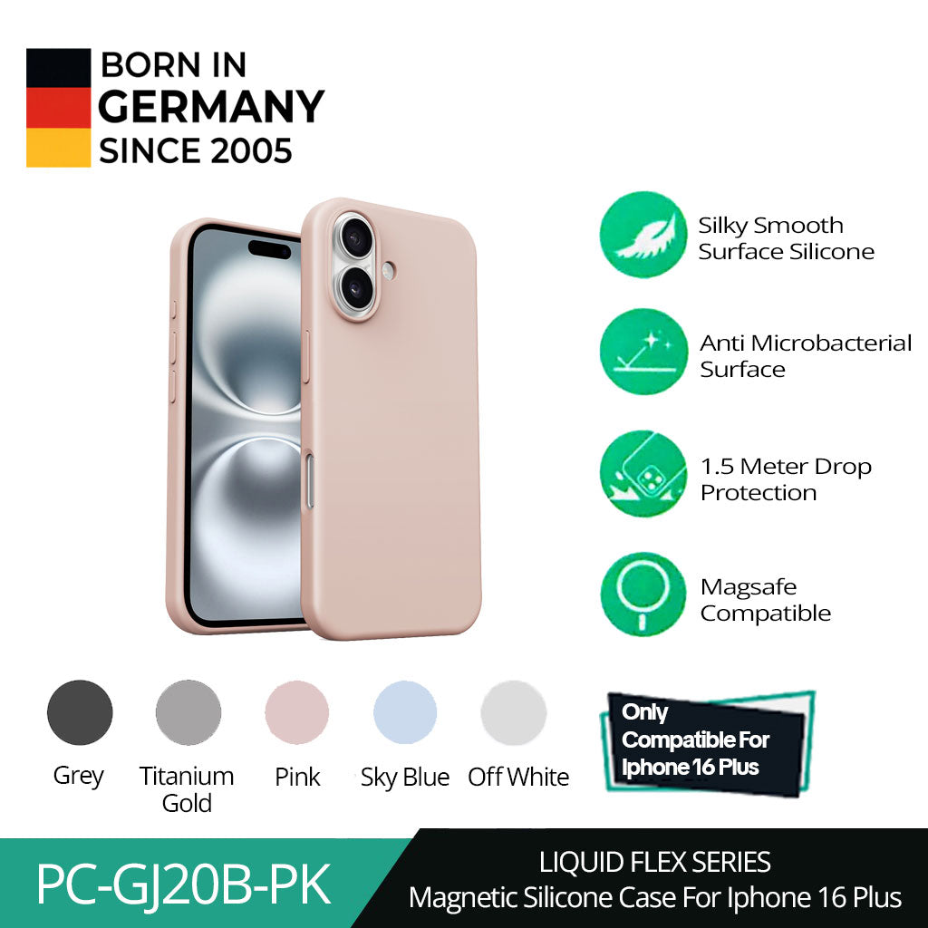 AUKEY iPhone 16 Plus Magsafe Case Silicone Premium Casing Hp Liquid Flex Series PC-GJ20B