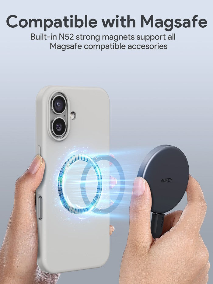 AUKEY iPhone 16 Plus Magsafe Case Silicone Premium Casing Hp Liquid Flex Series PC-GJ20B