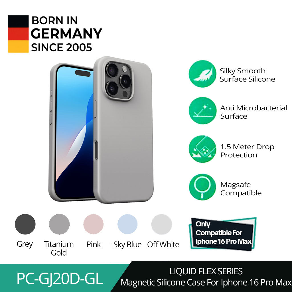 Casing Silikon Premium Magsafe iPhone 16 ProMax AUKEY Casing HP Liquid Flex Series PC-GJ20D