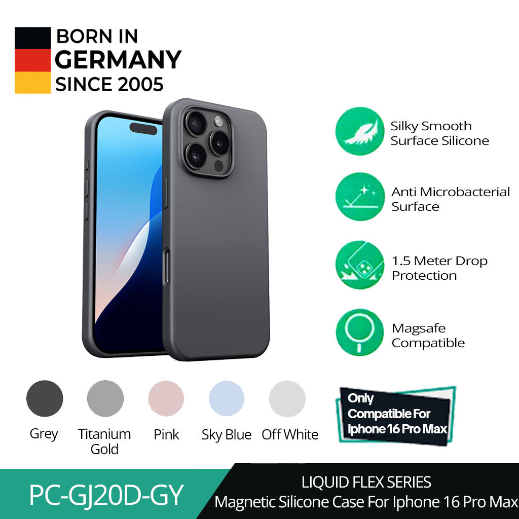 Casing Silikon Premium Magsafe iPhone 16 ProMax AUKEY Casing HP Liquid Flex Series PC-GJ20D
