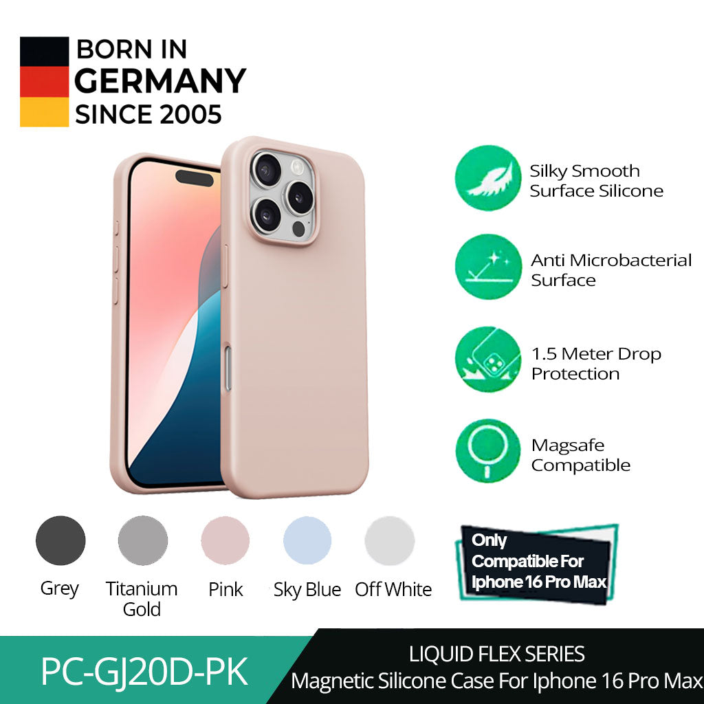 Casing Silikon Premium Magsafe iPhone 16 ProMax AUKEY Casing HP Liquid Flex Series PC-GJ20D