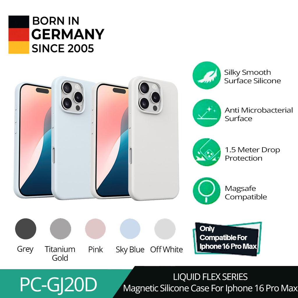 Casing Silikon Premium Magsafe iPhone 16 ProMax AUKEY Casing HP Liquid Flex Series PC-GJ20D