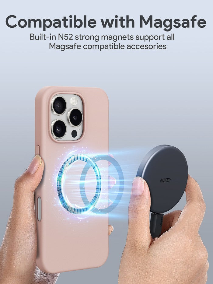 Casing Silikon Premium Magsafe iPhone 16 ProMax AUKEY Casing HP Liquid Flex Series PC-GJ20D