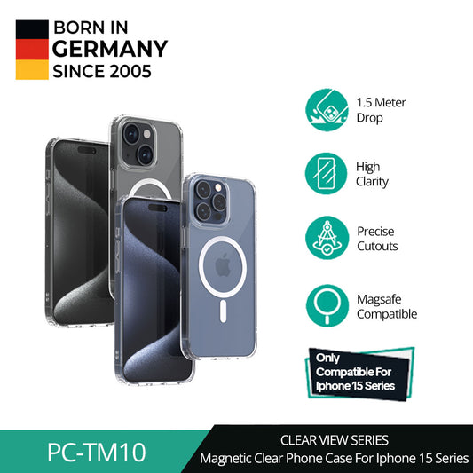 AUKEY iPhone 15 Premium Clear Case PC-TM10-CL with MagSafe