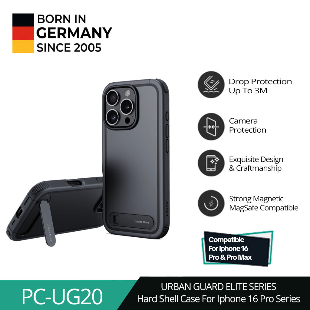 AUKEY iPhone 16 Pro & ProMax Magsafe Hard Shell Case Urban Guard Elite Premium PC-UG20
