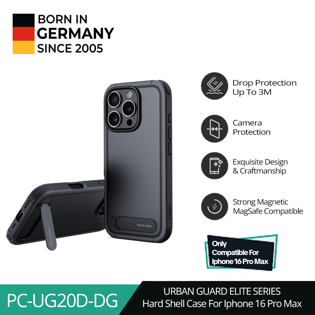 AUKEY iPhone 16 Pro & ProMax Magsafe Hard Shell Case Urban Guard Elite Premium PC-UG20