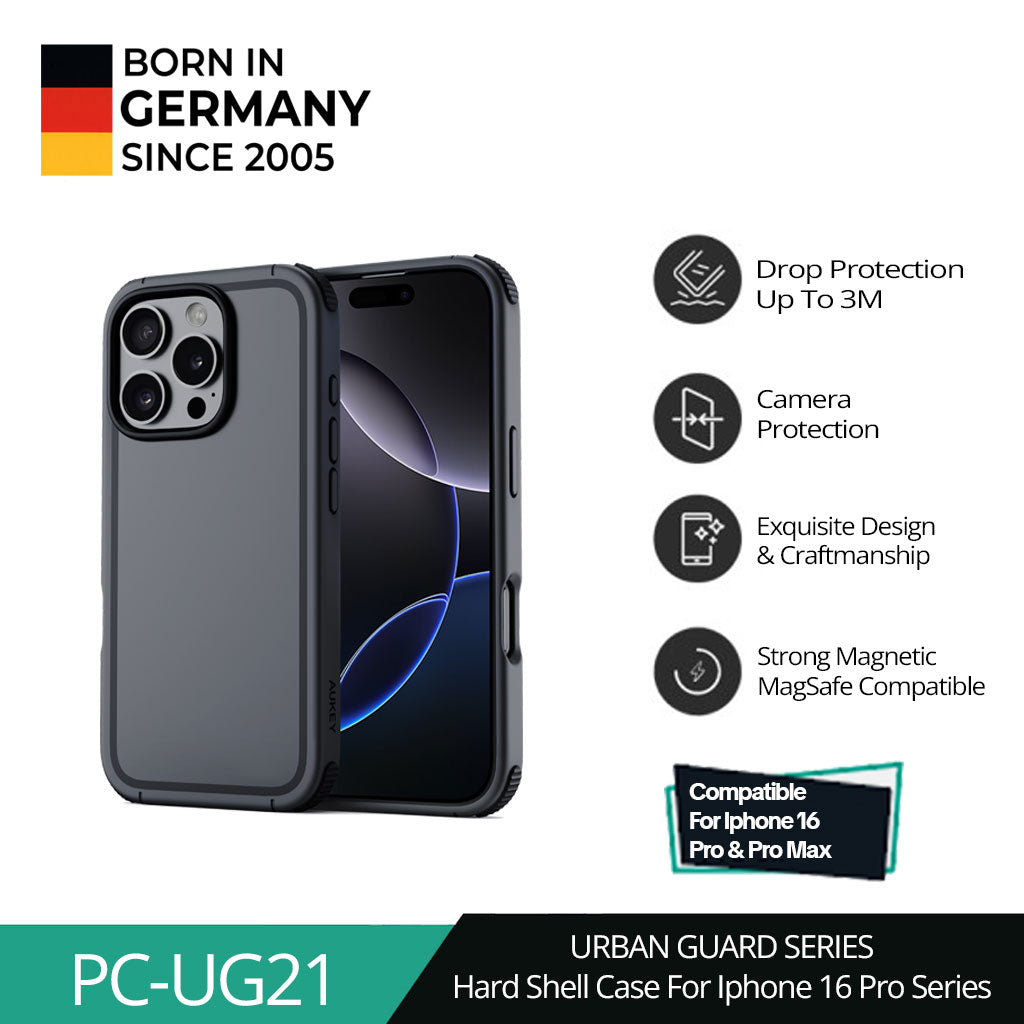 AUKEY iPhone 16 Pro & ProMax Magsafe Hard Shell Case Urban Guard Premium PC-UG21