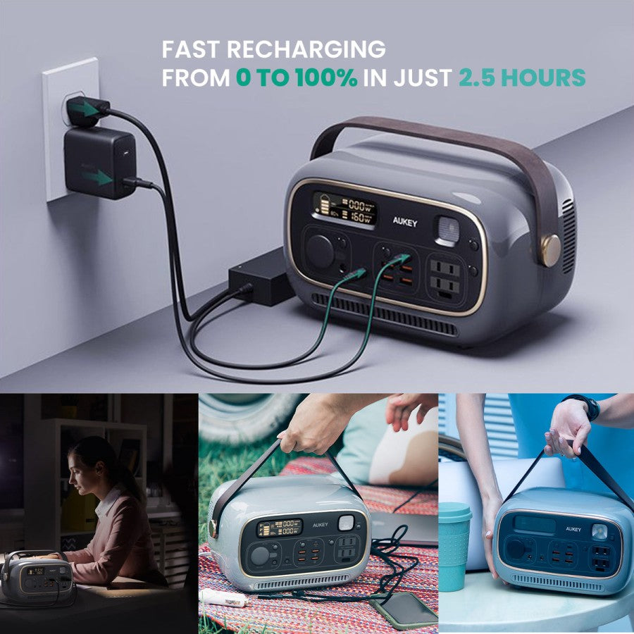 Stasiun Daya Portabel AUKEY 82.500 mAh PD QC 3.0 400W 297Wh Power Studio (240V) PS-RE03