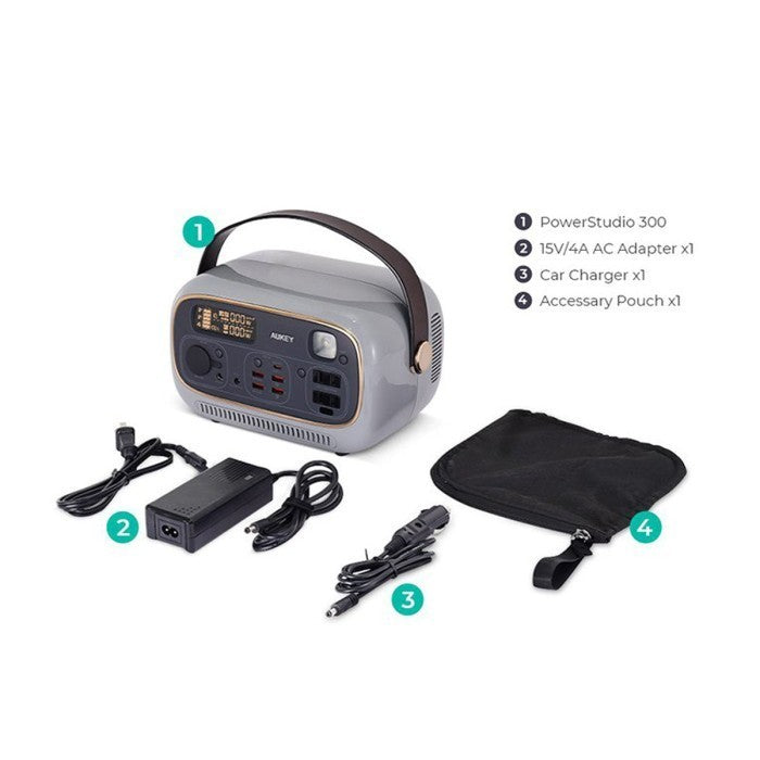 Stasiun Daya Portabel AUKEY 82.500 mAh PD QC 3.0 400W 297Wh Power Studio (240V) PS-RE03