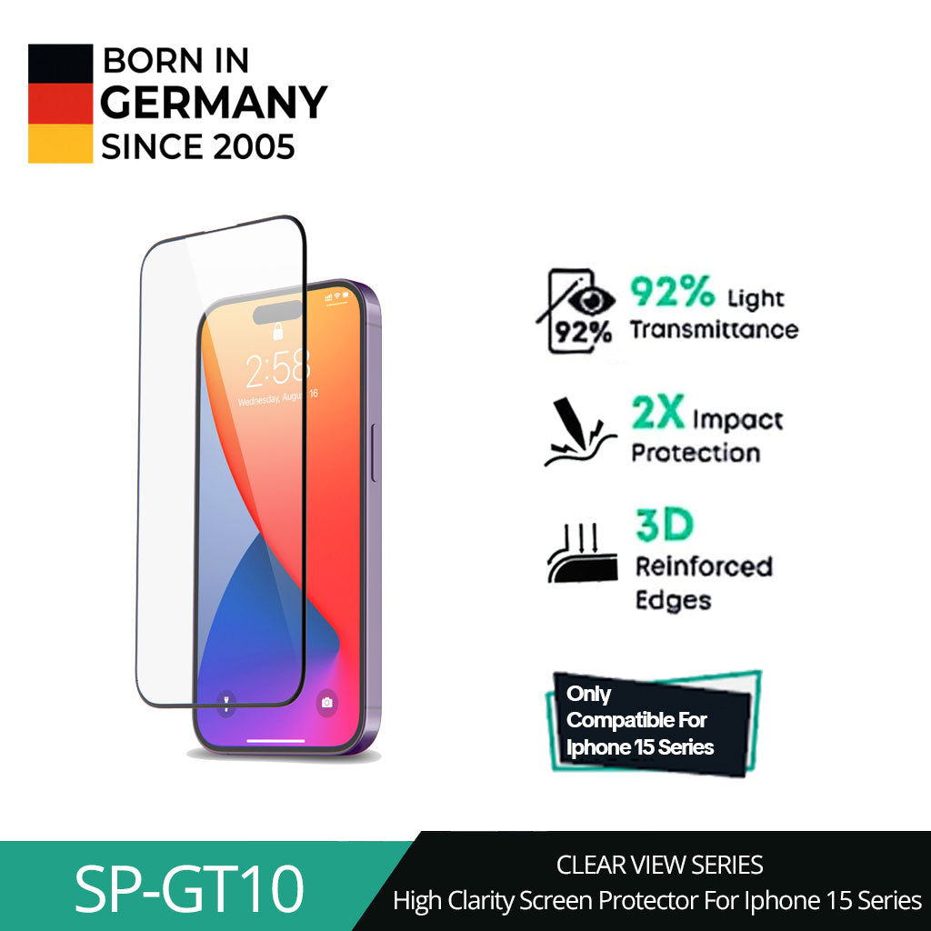 AUKEY iPhone 15 Premium Tempered Glass Screen Protector SP-GT10