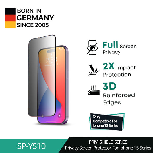 AUKEY iPhone 15 Premium PriviShield Privacy Tempered Glass SP-YS10