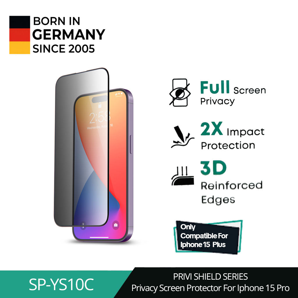 AUKEY iPhone 15 Premium PriviShield Privacy Tempered Glass SP-YS10