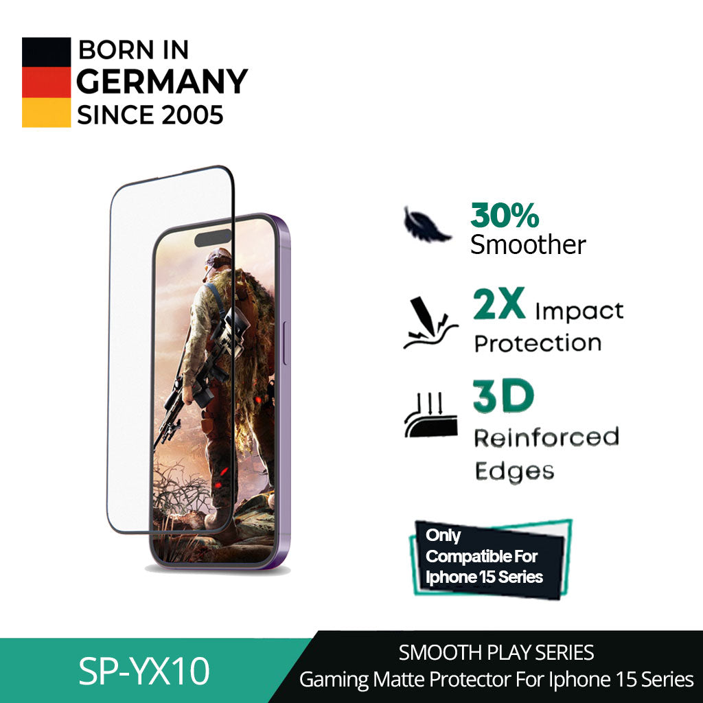 AUKEY iPhone 15 Premium Gaming Anti-Glare Matte Tempered Glass SP-YX10