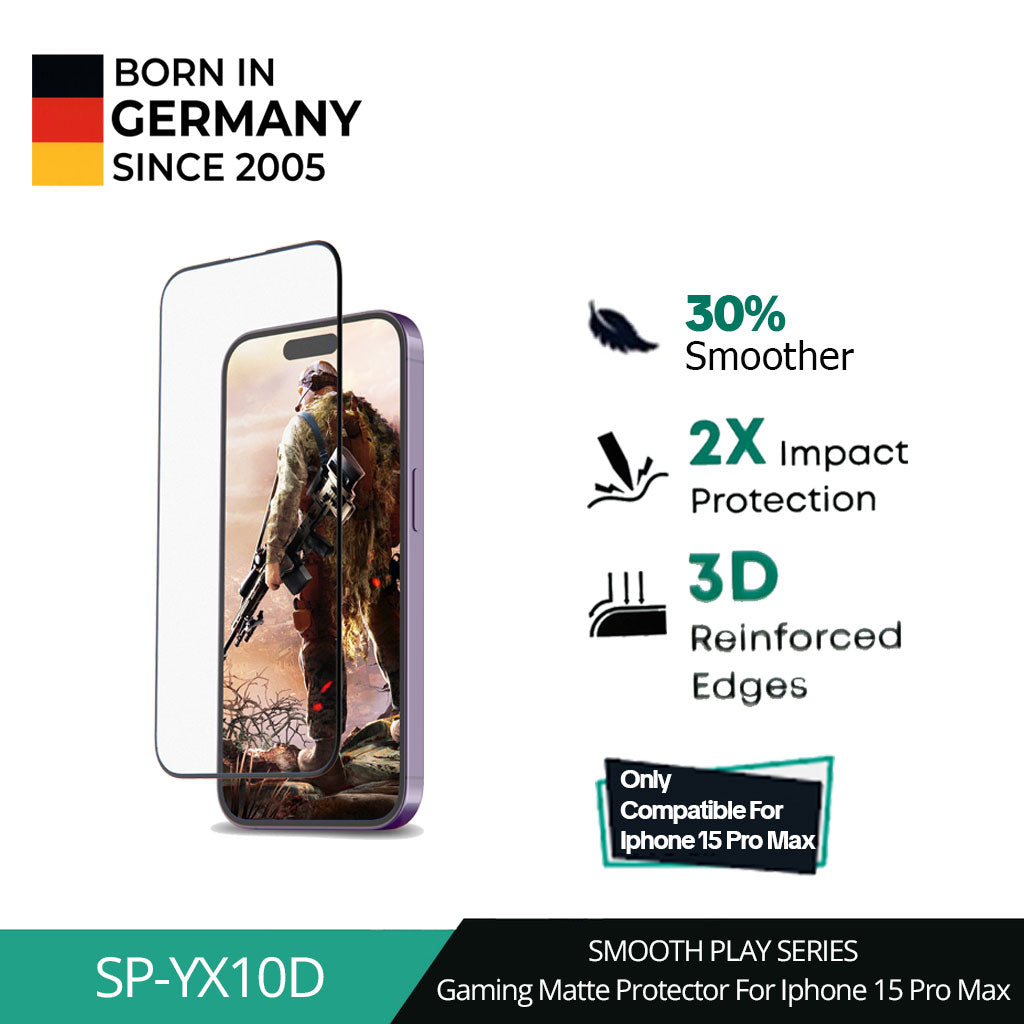 AUKEY iPhone 15 Premium Gaming Anti-Glare Matte Tempered Glass SP-YX10